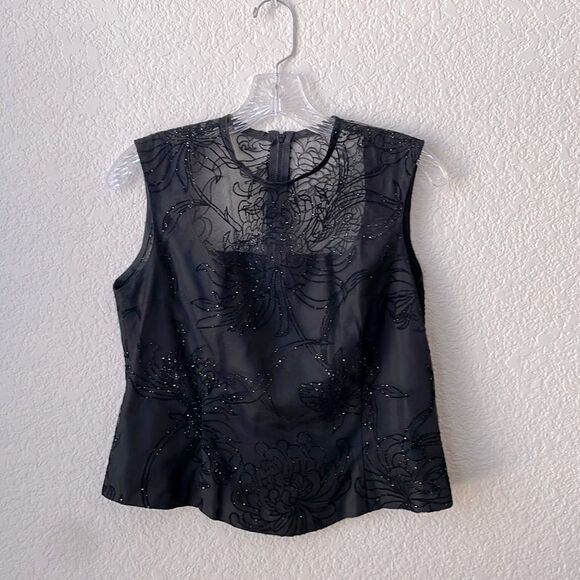 Black sleeveless floral top - Picture 5 of 5